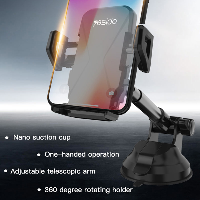 YESIDO C40 Univerzální držák na telefon do auta s automatickým klipem pro 4-7palcové telefony YESIDO C40 Univerzální držák na telefon do auta s automatickým klipem pro 4-7palcové telefony